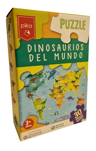 Post destacado de la madriguera libros | Producto: PUZZLE DINOSAURIOS DEL MUNDO 30 PIEZAS